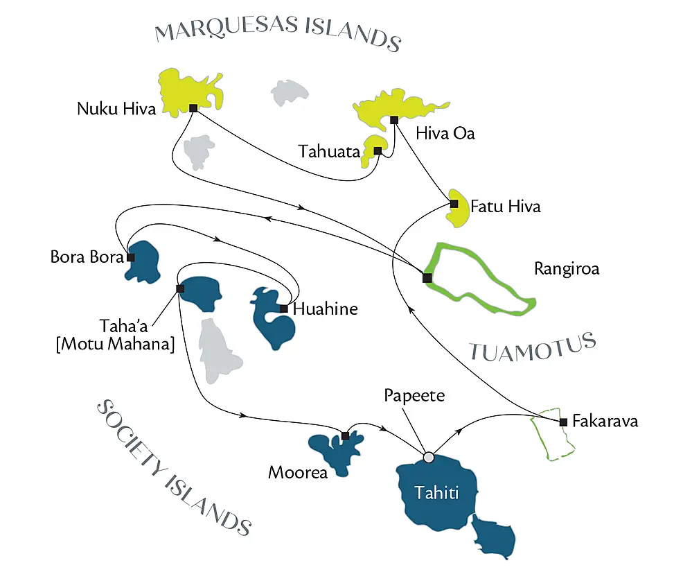 Marquesas, Tuamotus & Society Islands null