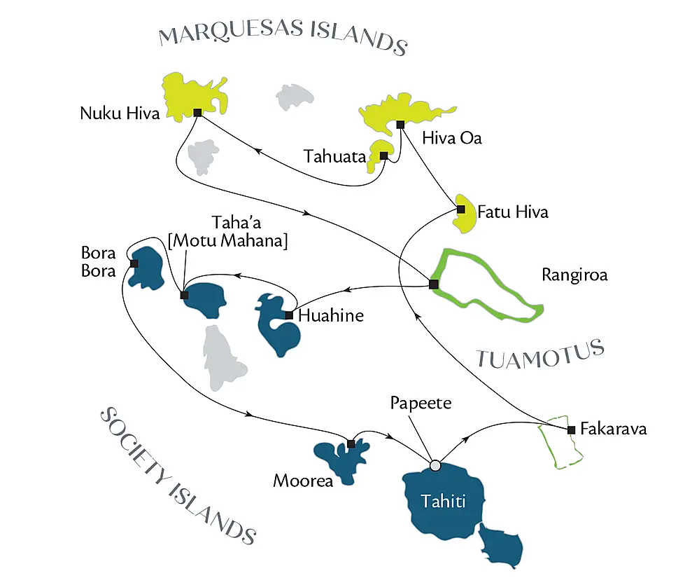 Marquesas, Tuamotus & Society Islands null